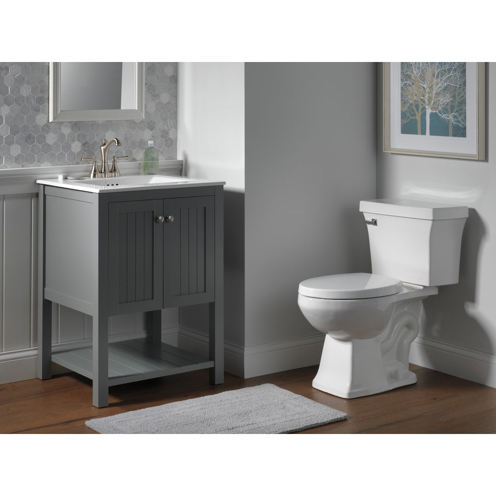 Robinet de lavabo de salle de bain à 2 poignées central Valdosta en nickel brossé SpotShield