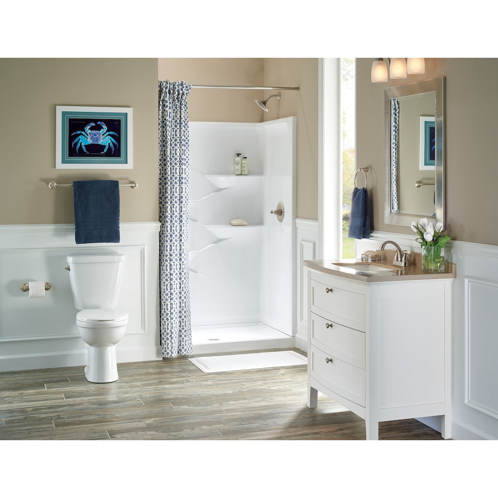 Robinet de lavabo de salle de bain central à 2 poignées Windemere en nickel brossé
