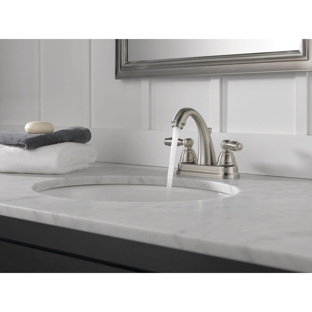 2 Handle Bathroom Sink Faucet in Brushed Nickel