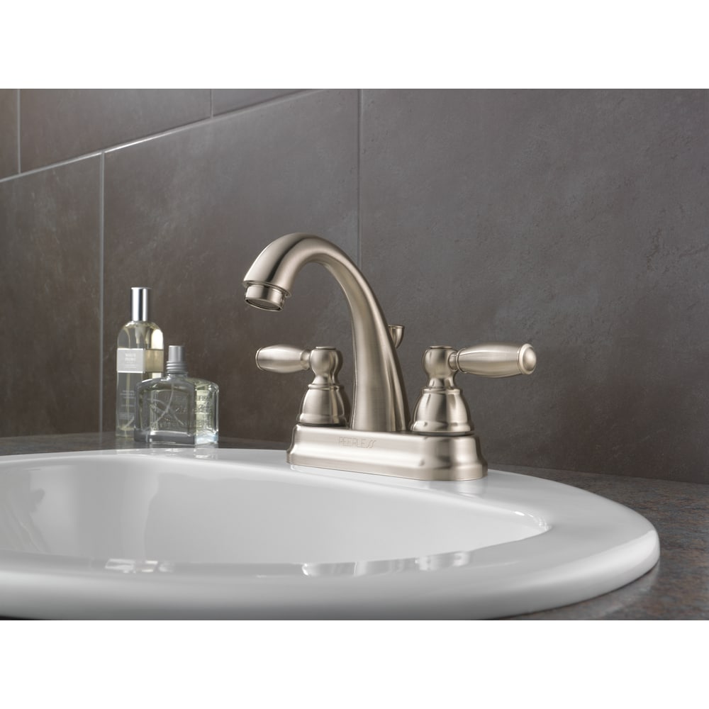 2 Handle Bathroom Sink Faucet in Brushed Nickel