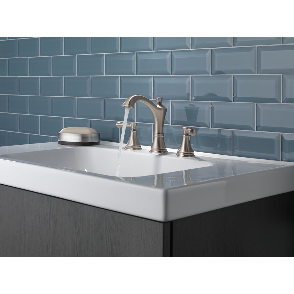 Robinet de salle de bain à deux poignées Valdosta en nickel brossé Spotshield