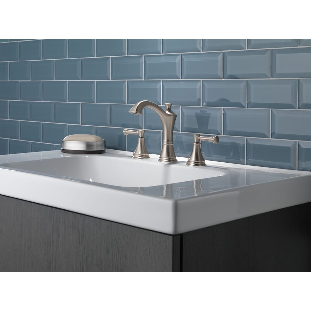 Robinet de salle de bain à deux poignées Valdosta en nickel brossé Spotshield
