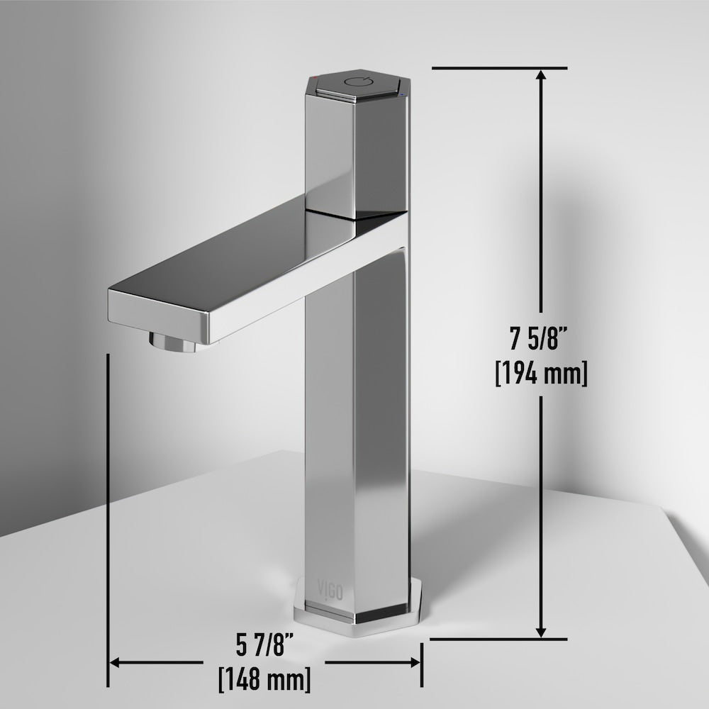 Robinet de salle de bain monotrou à poignée unique Nova en chrome