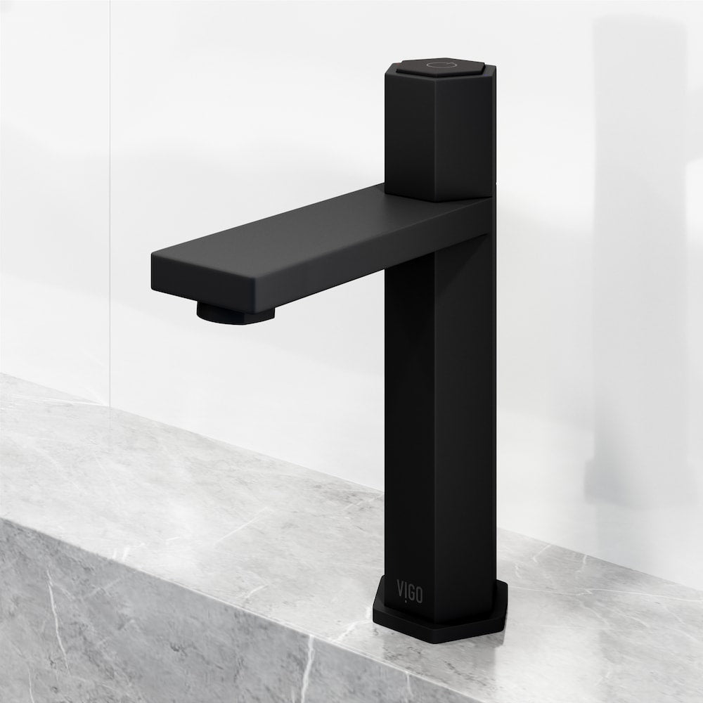 Robinet de salle de bain monotrou à poignée unique Nova en noir mat