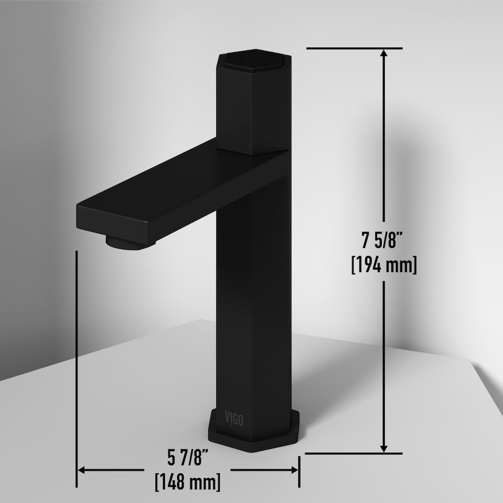 Robinet de salle de bain monotrou à poignée unique Nova en noir mat