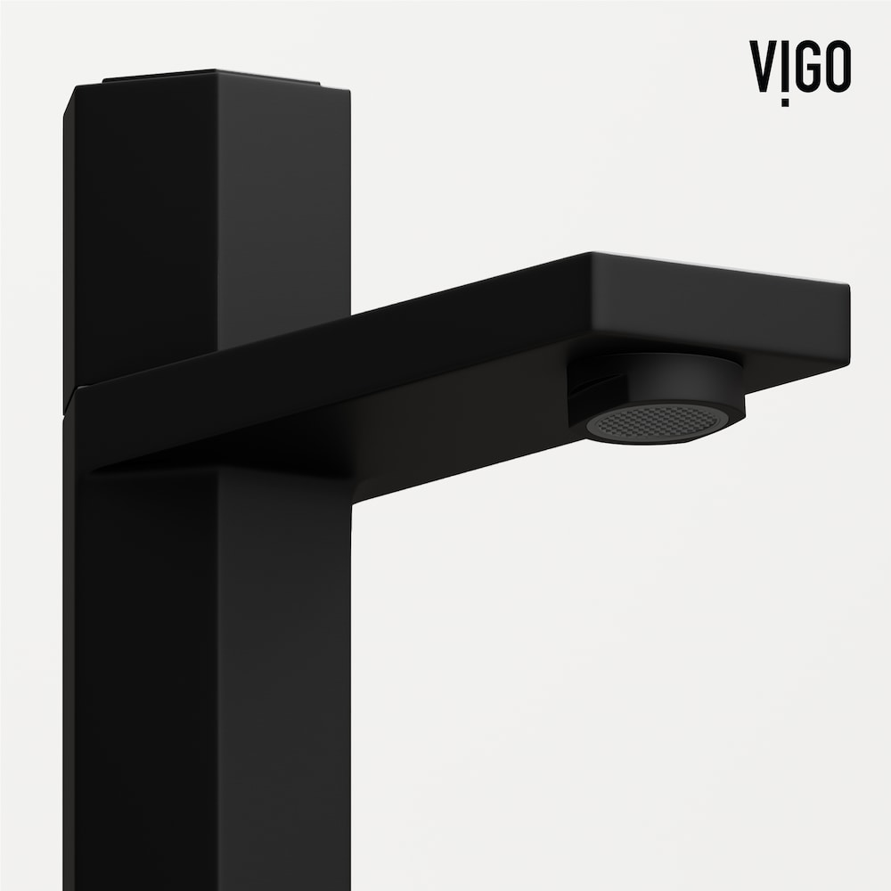 Robinet de salle de bain monotrou à poignée unique Nova en noir mat