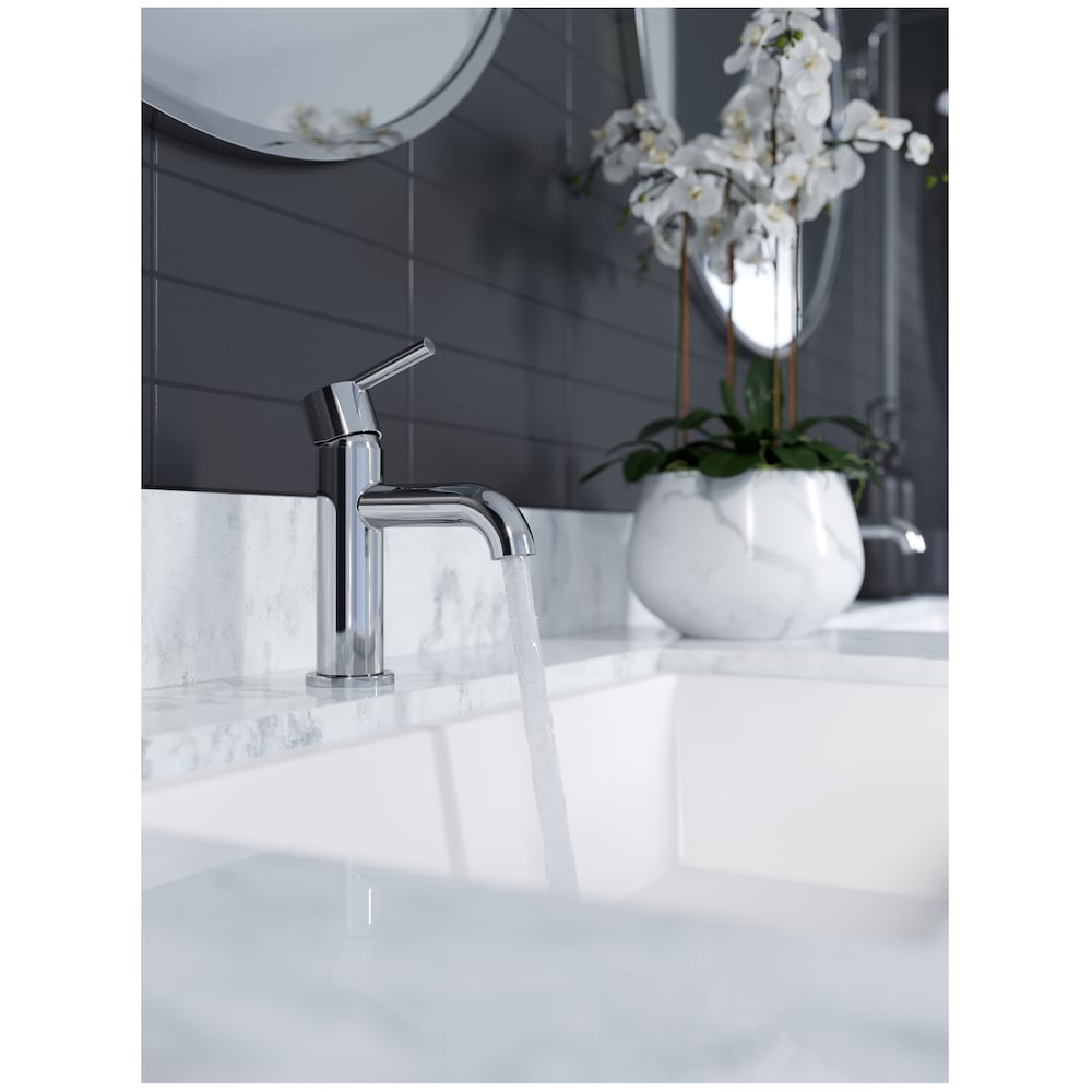 Robinet de lavabo de salle de bain Fullerton à poignée unique en chrome poli à 1 ou 3 trous