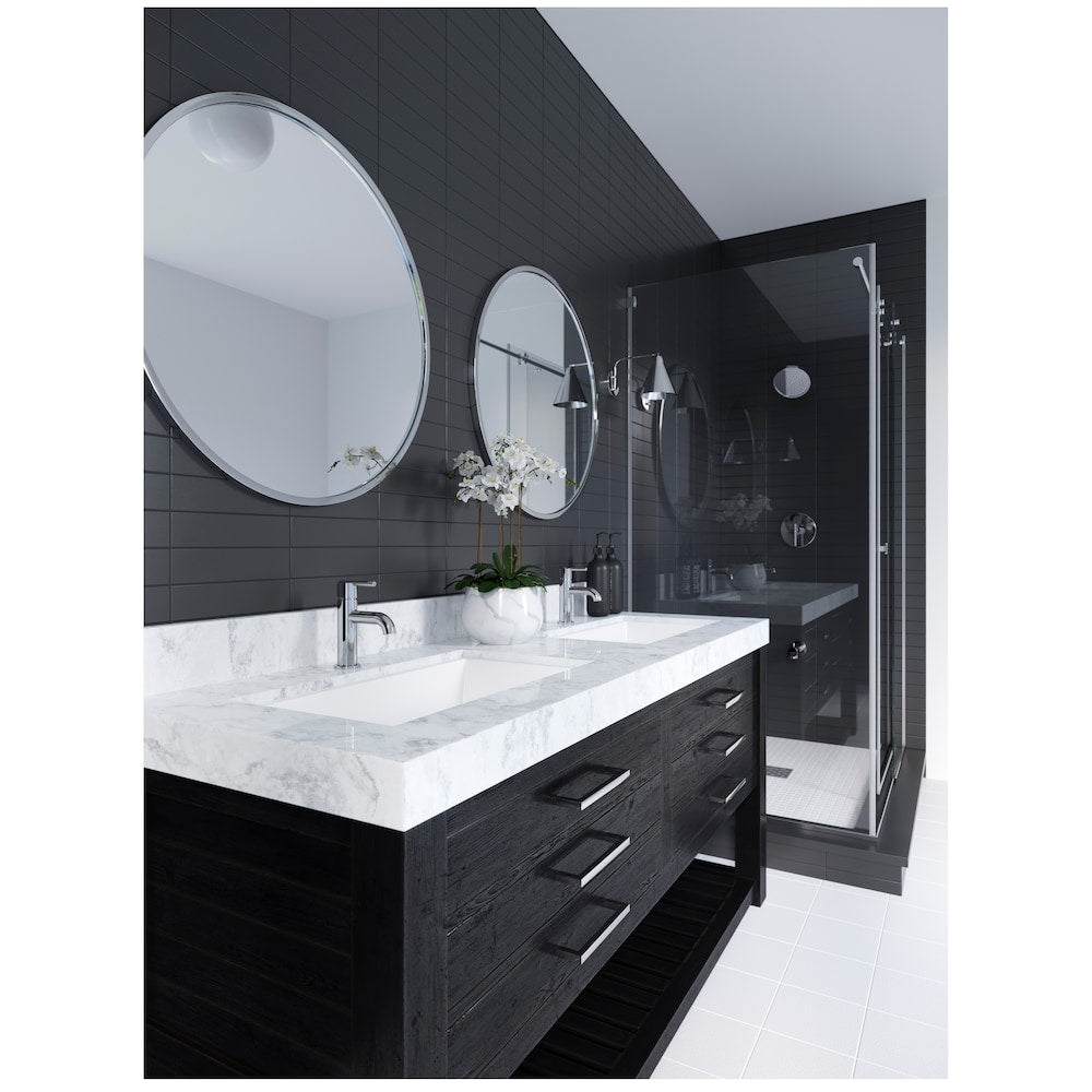 Robinet de lavabo de salle de bain Fullerton à poignée unique en chrome poli à 1 ou 3 trous