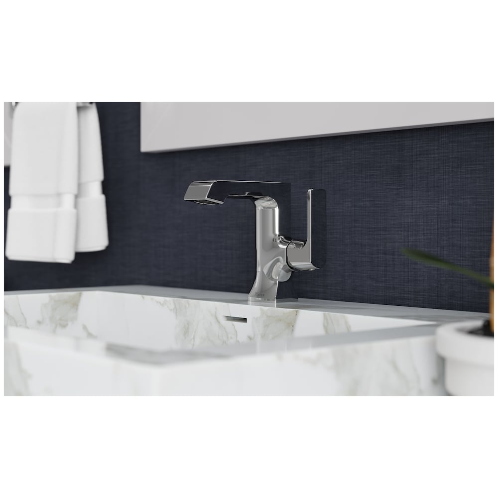 Robinet de lavabo de salle de bain à poignée unique Penn à 1 ou 3 trous en chrome poli