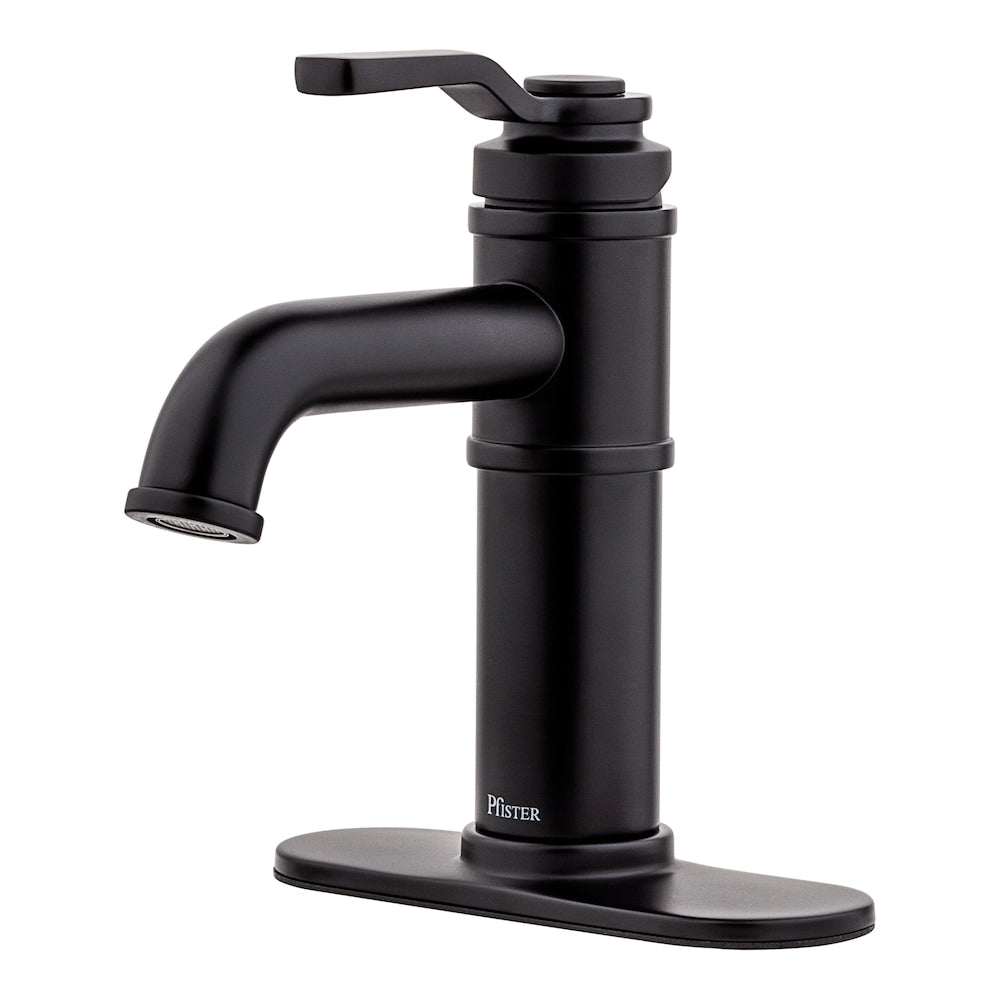 Robinet de lavabo de salle de bain Breckenridge à poignée unique, 1 ou 3 trous, noir mat