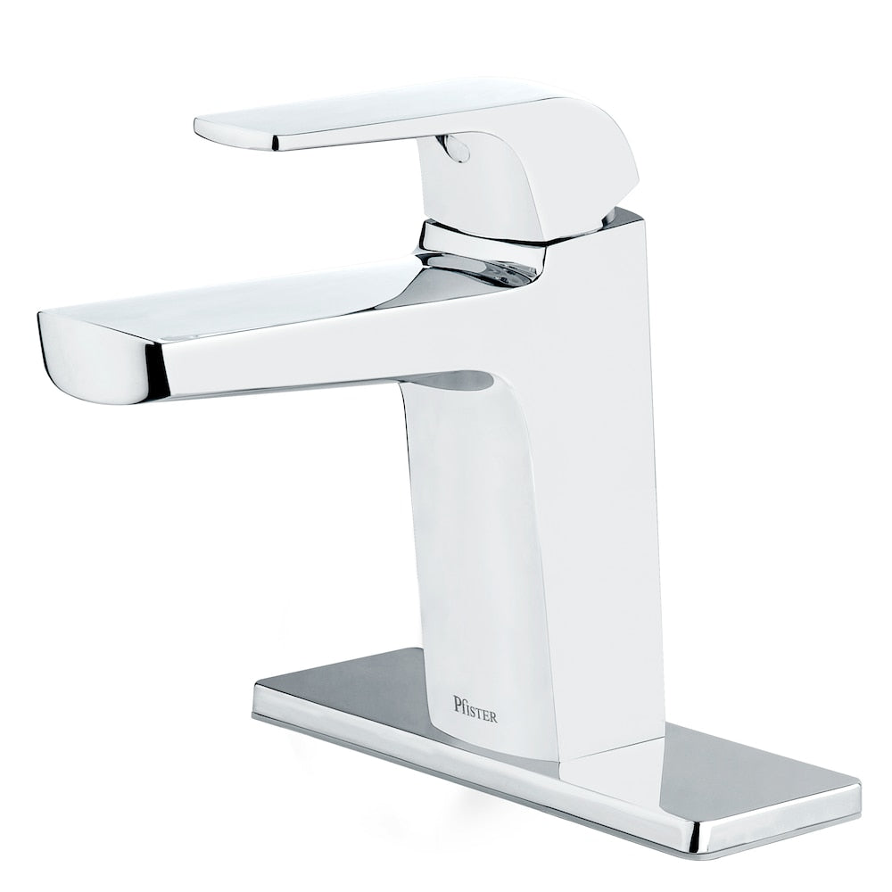 Robinet de lavabo de salle de bain à poignée unique Leen à 1 ou 3 trous en chrome poli