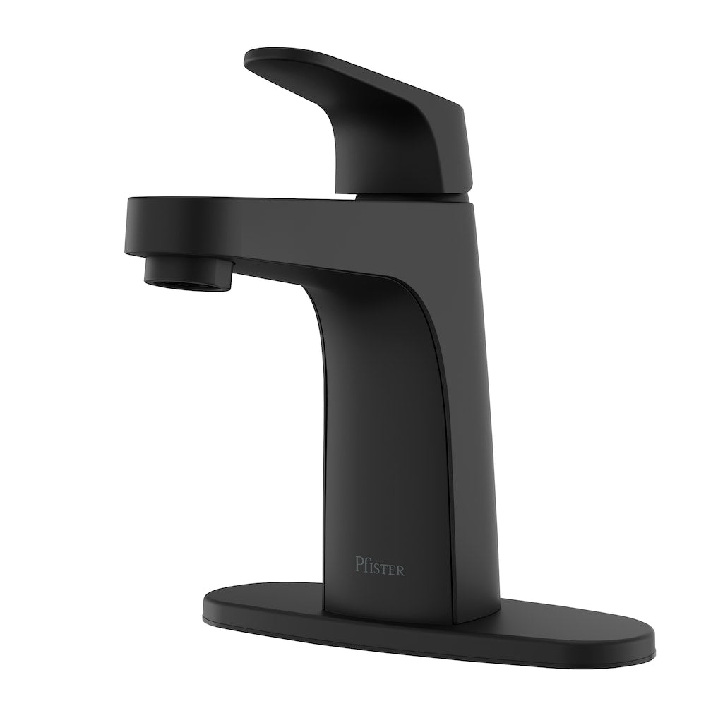 Robinet de lavabo de salle de bain noir mat à poignée unique Matlock à 1 ou 3 trous
