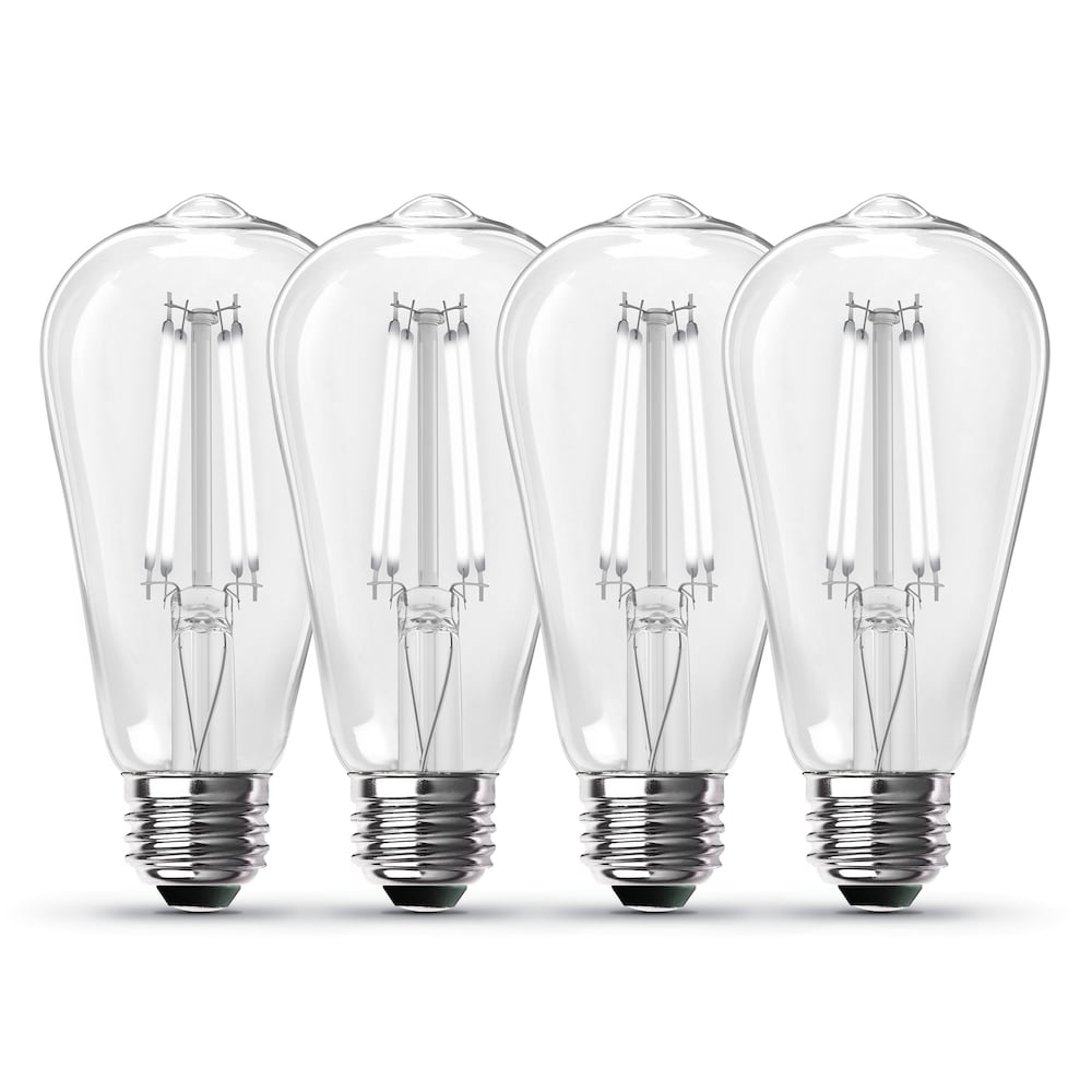 60-Watt Equivalent ST19 Vintage Filament Dimmable LED Light Bulb Daylight (4-Pack)