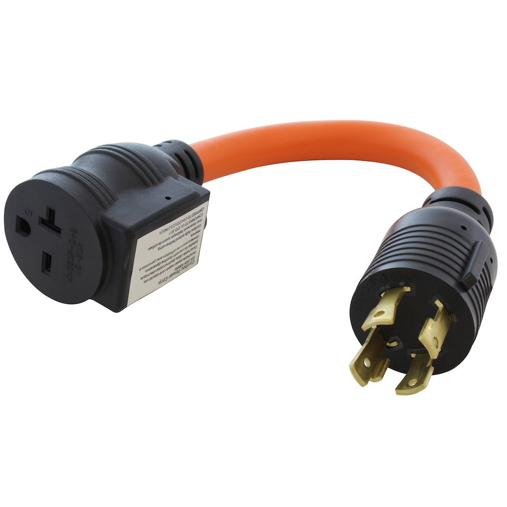 1.5FT 30A 4-Prong L14-30P Locking Plug to 6-15/20 Outlet with 20A Breaker