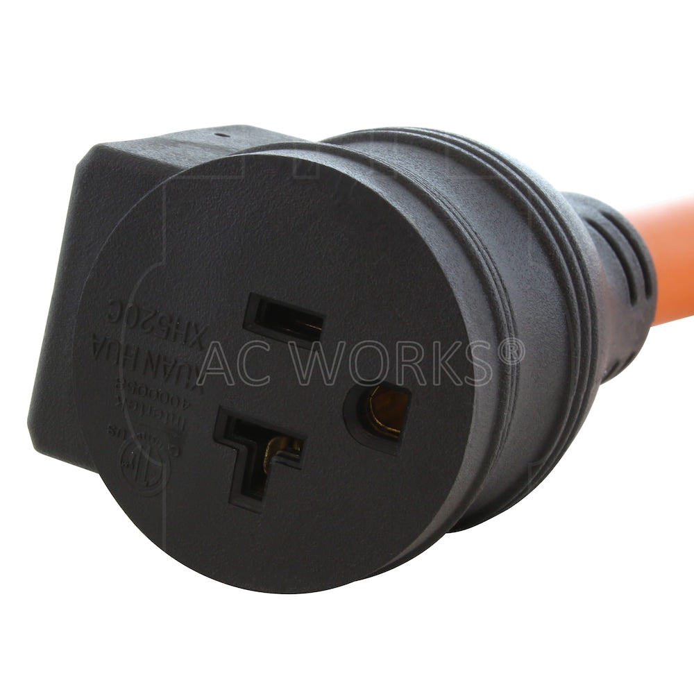 1.5FT 30A RV TT-30P Plug to 15/20A T-Blade Home Outlet with 20A Breaker