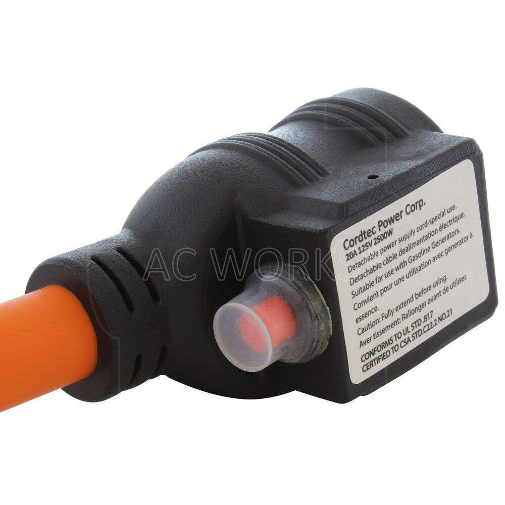 1.5FT 30A RV TT-30P Plug to 15/20A T-Blade Home Outlet with 20A Breaker