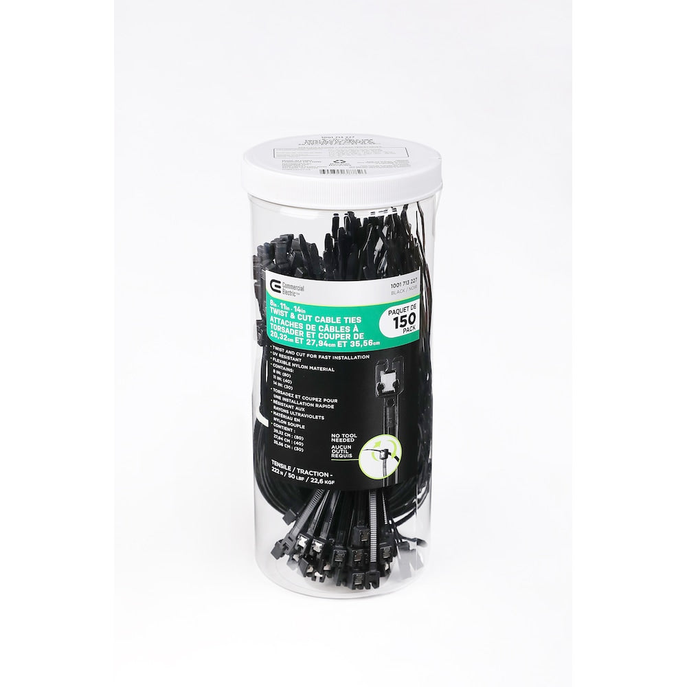 8in - 11in - 14in (20,32cm-27,94cm- 35,56cm)TWIST & CUT CABLE TIES