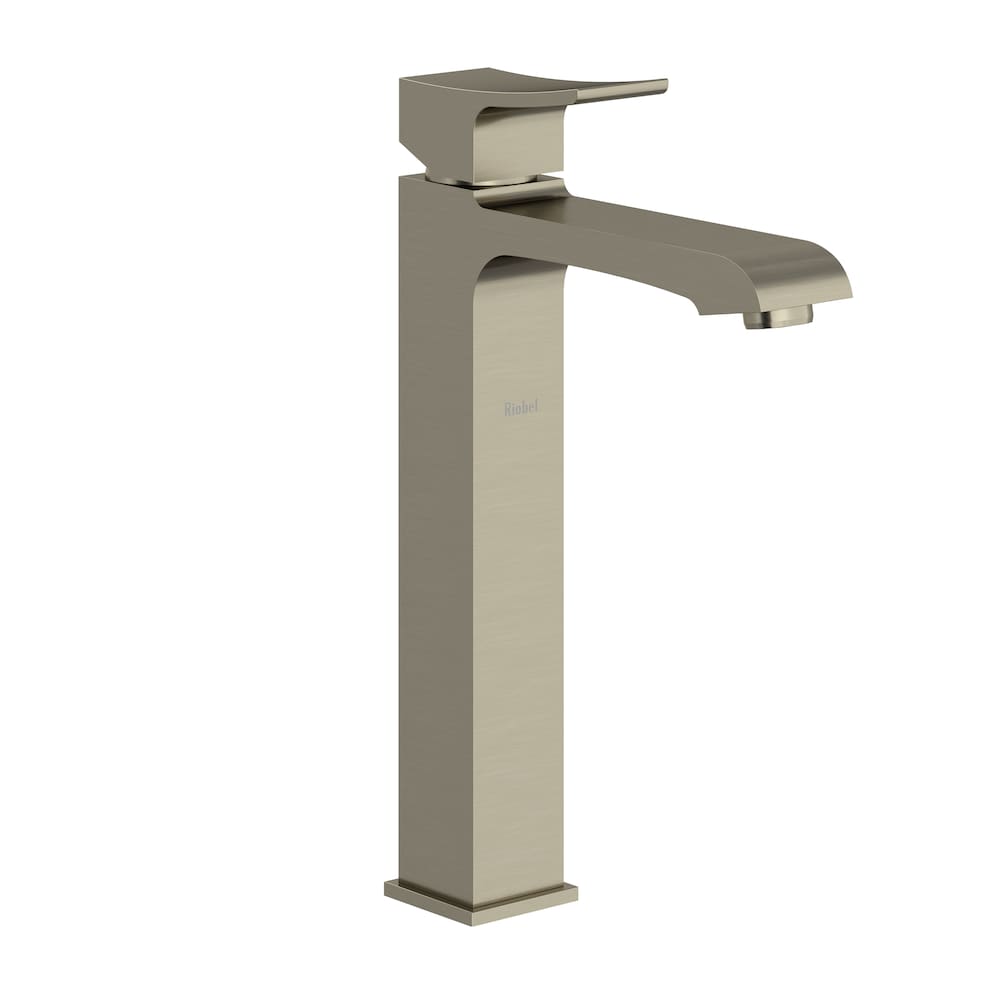 Robinet de lavabo haut à trou unique Zendo en nickel brossé