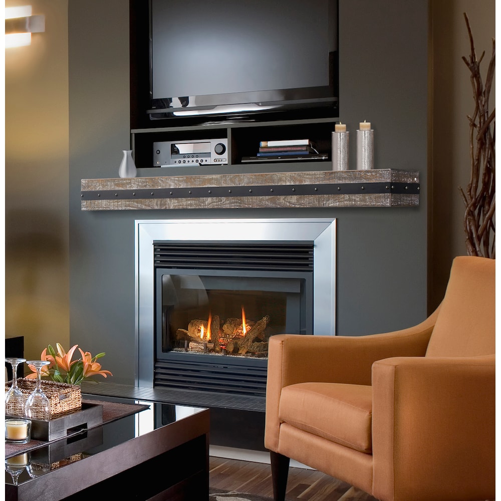 Étagère de cheminée Bedford 72" avec finition Gristmill