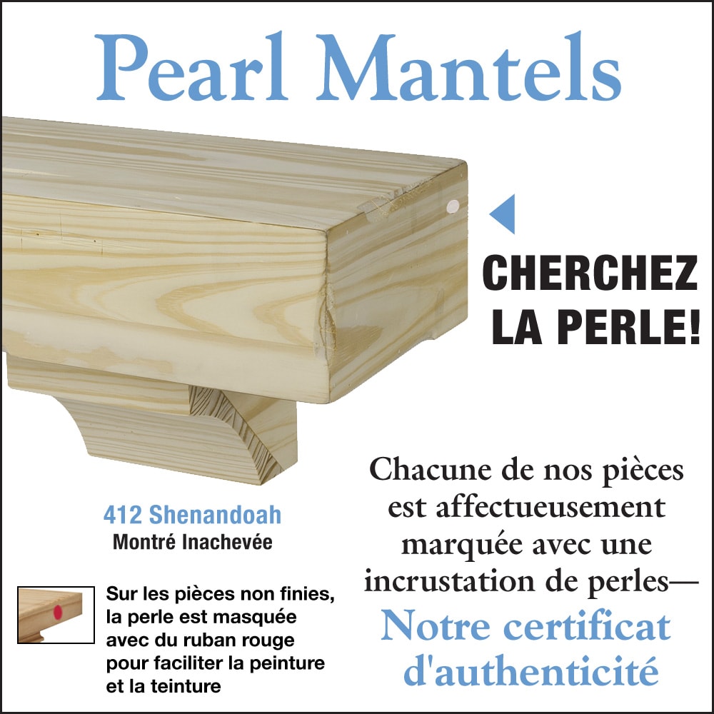 L'étagère ou la tablette de cheminée Shenandoah de 60 po non finie