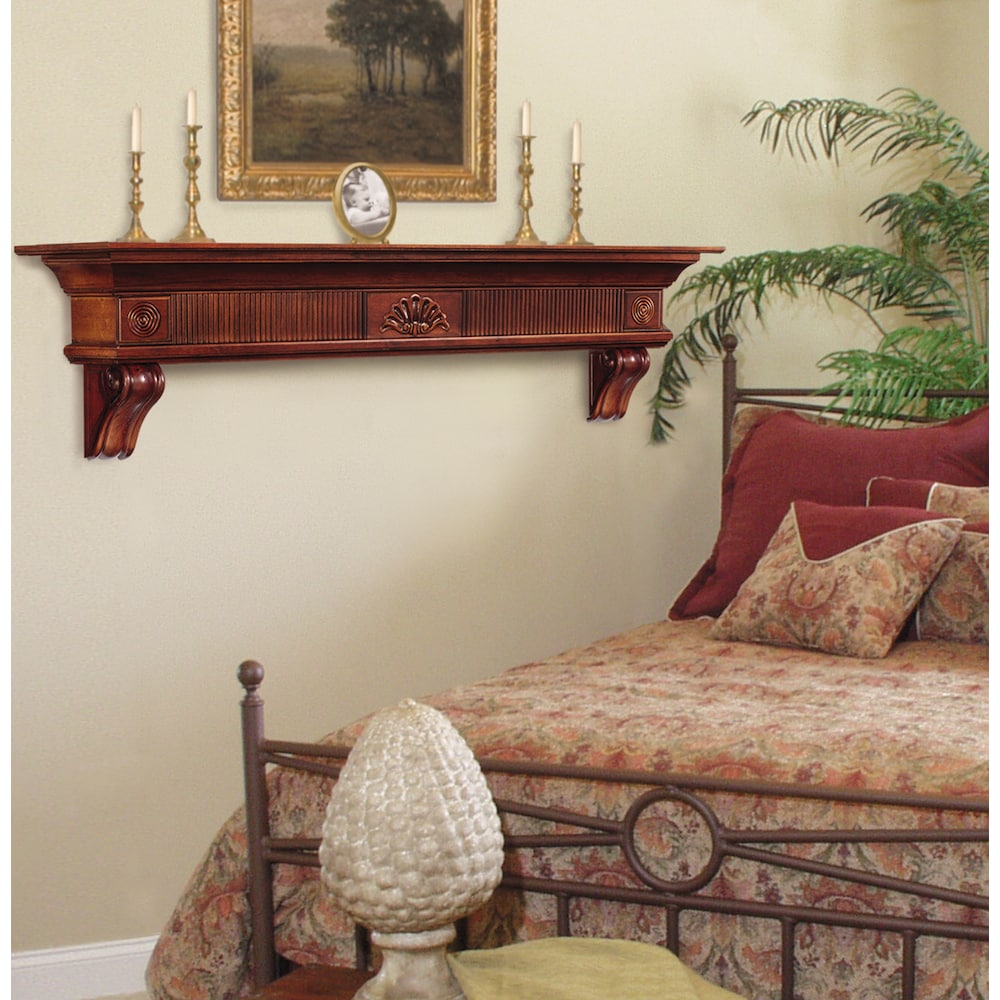 Étagère ou étagère de cheminée Devonshire 72" en cerisier rustique avec finition vieillie