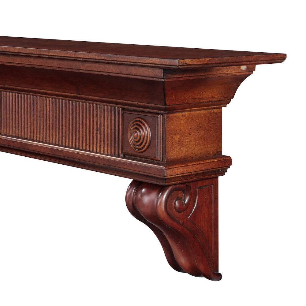 Étagère ou étagère de cheminée Devonshire 72" en cerisier rustique avec finition vieillie