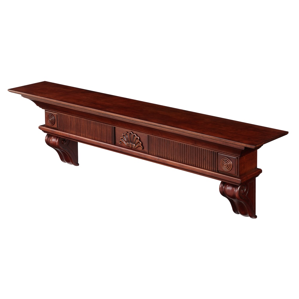 Étagère ou étagère de cheminée Devonshire 72" en cerisier rustique avec finition vieillie