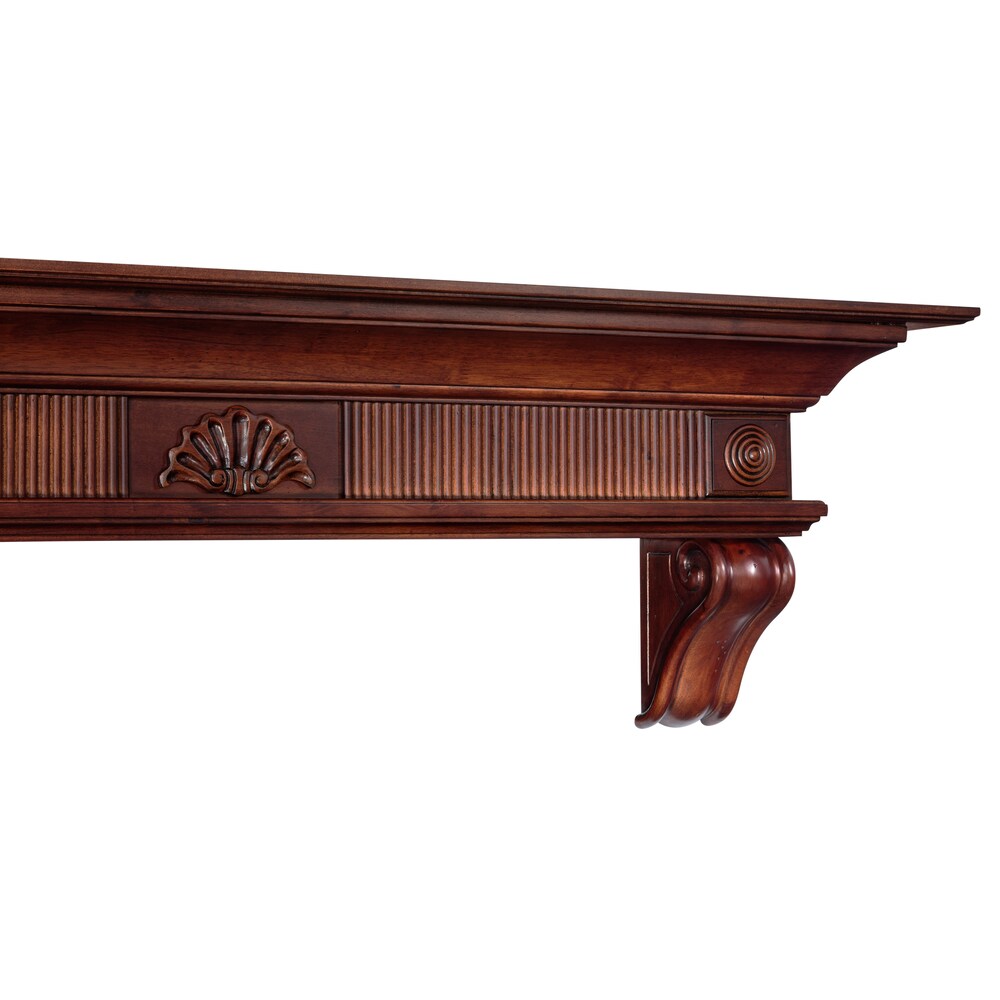 Étagère ou étagère de cheminée Devonshire 72" en cerisier rustique avec finition vieillie