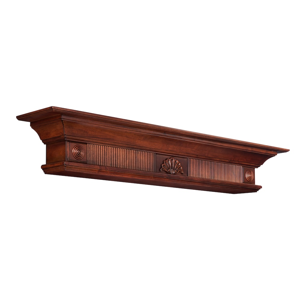 Étagère ou étagère de cheminée Devonshire 72" en cerisier rustique avec finition vieillie