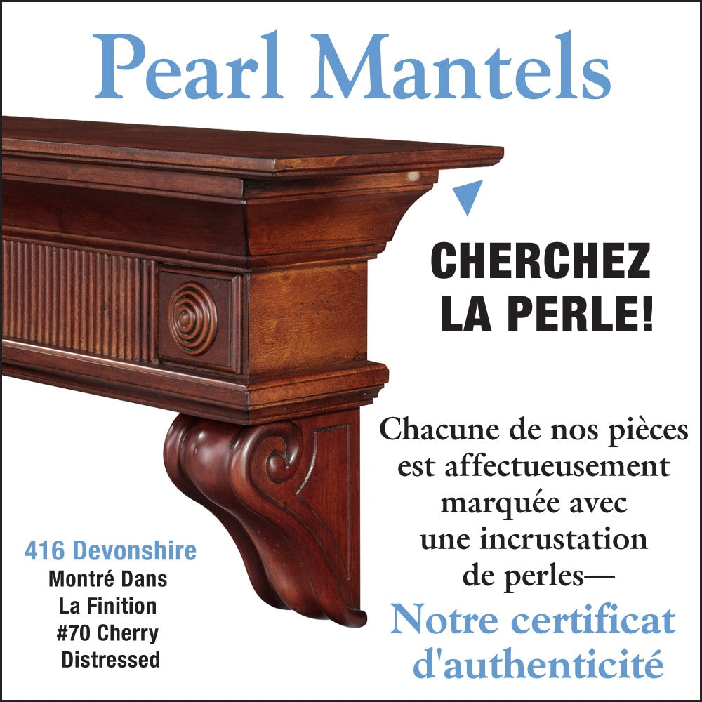 Étagère ou étagère de cheminée Devonshire 72" en cerisier rustique avec finition vieillie