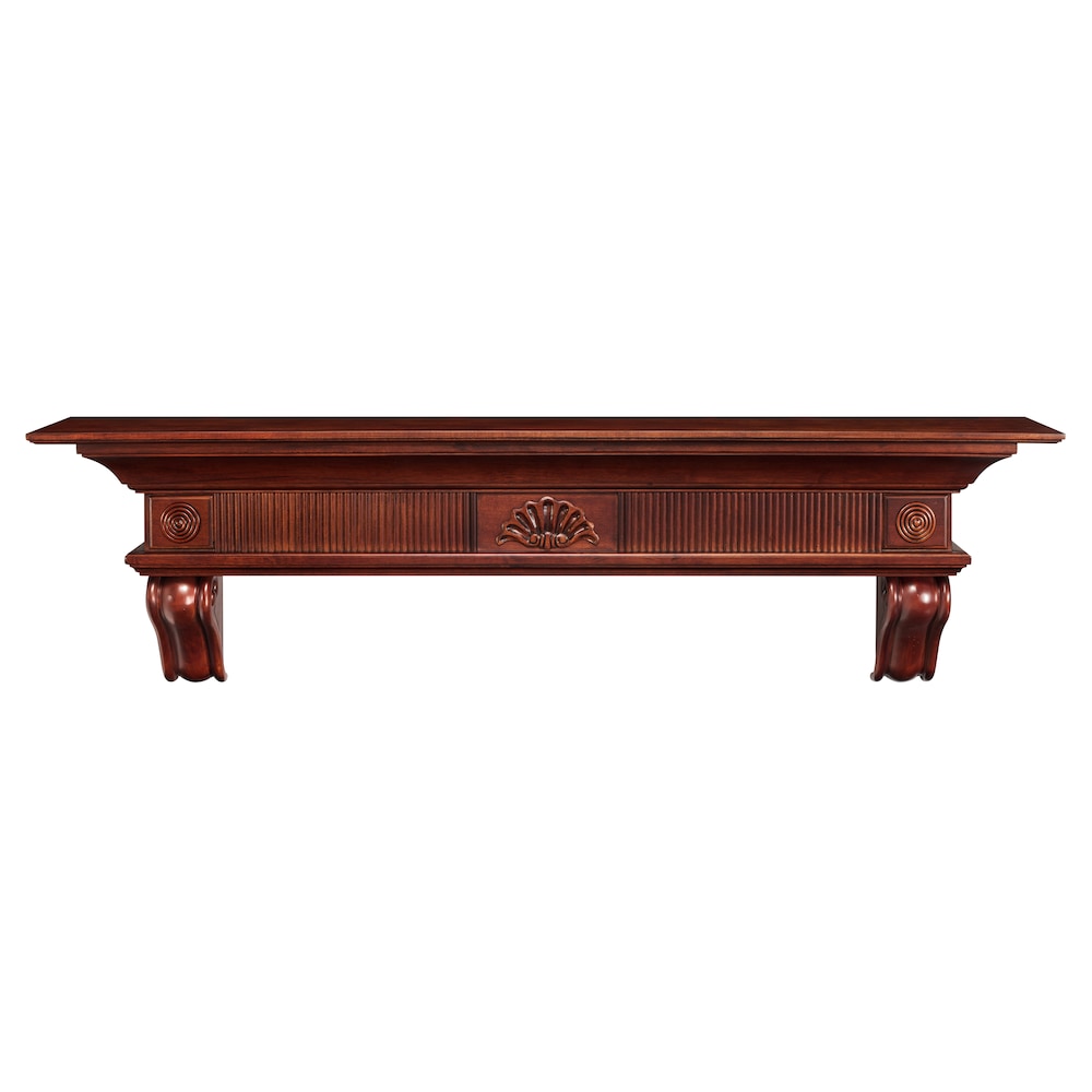 Étagère ou étagère de cheminée Devonshire 72" en cerisier rustique avec finition vieillie