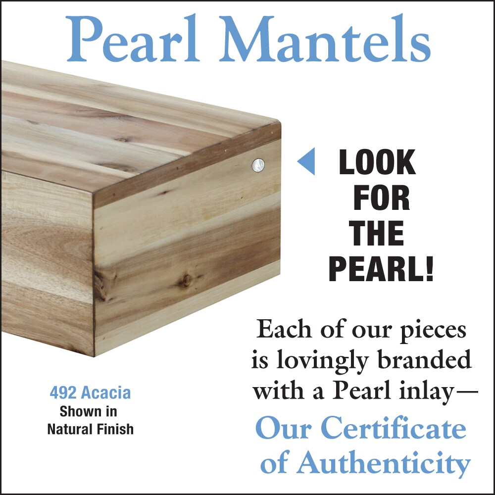 Acacia 48" Shelf or Mantel Shelf with Natural Finish and Distressing