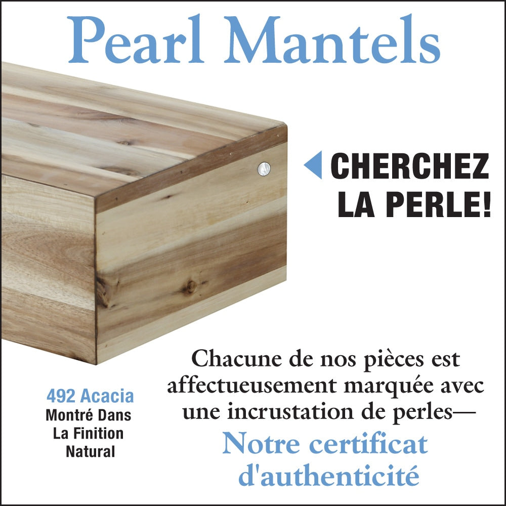 Acacia 48" Shelf or Mantel Shelf with Natural Finish and Distressing