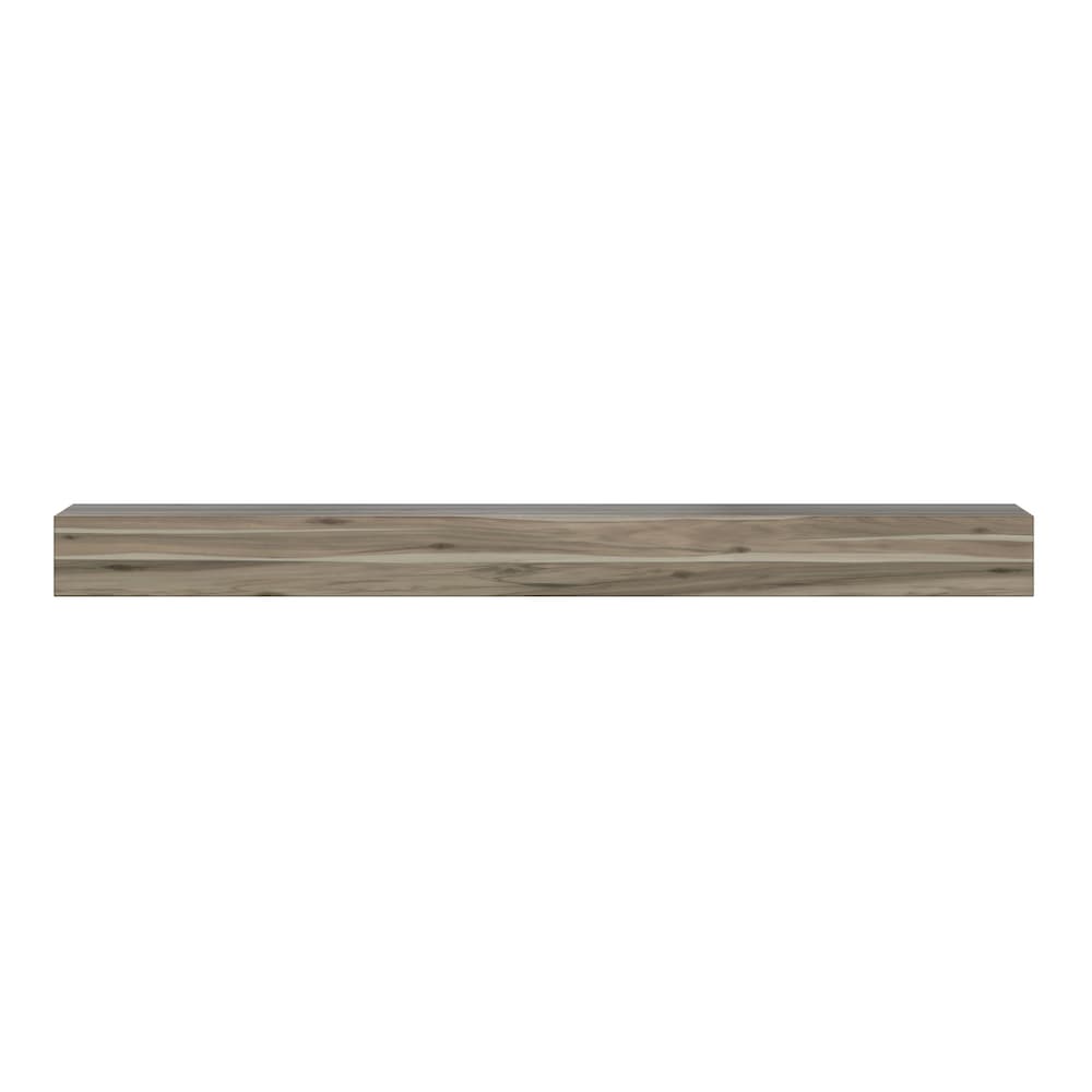 Acacia 60" Shelf or Mantel Shelf with Weathered Gray Finish and Natural Distressing