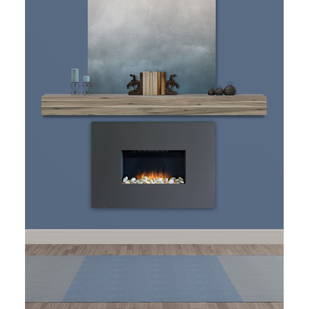 Acacia 72" Shelf or Mantel Shelf with Weathered Gray Finish and Natural Distressing