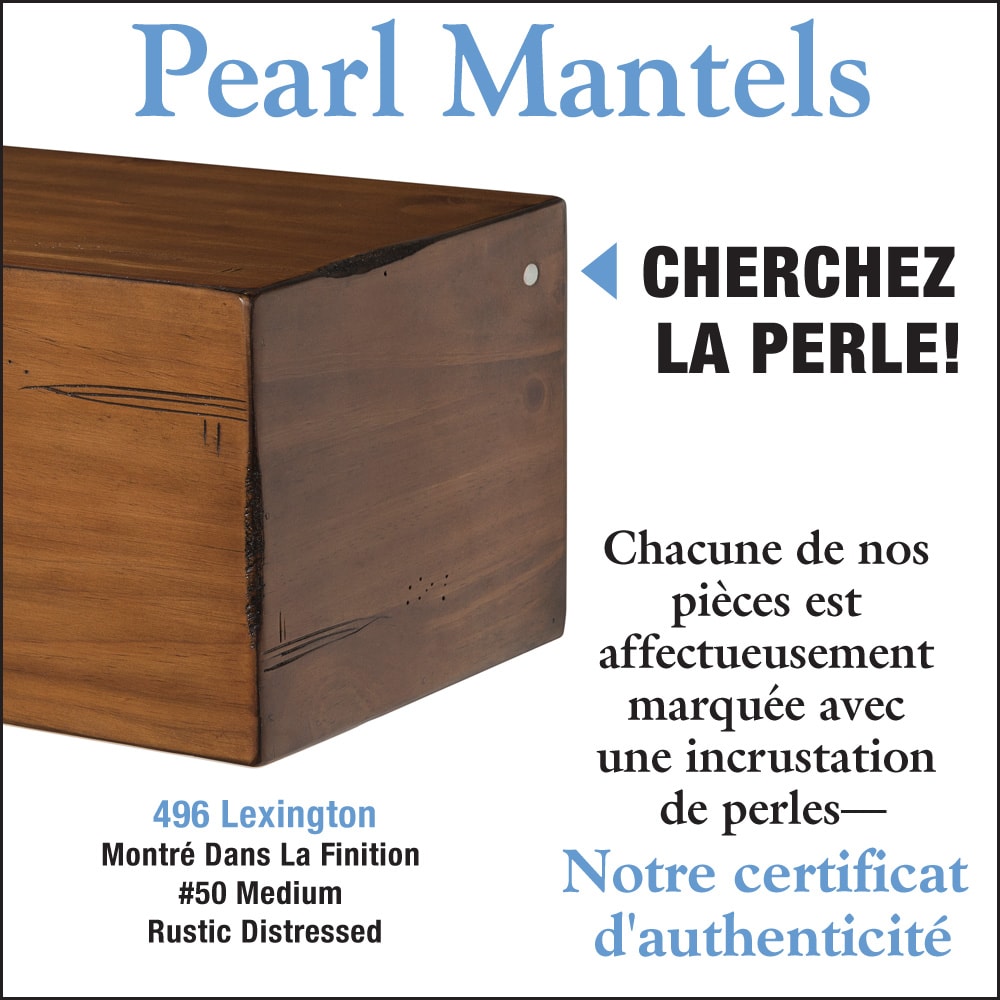 Étagère ou étagère de cheminée Lexington 72" avec finition vieillie rustique moyenne