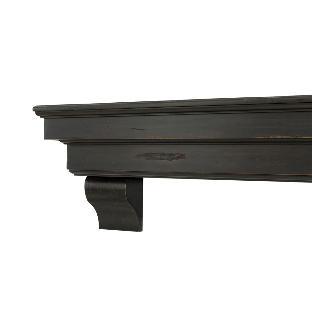Étagère de cheminée Celeste de 60 po, finition expresso