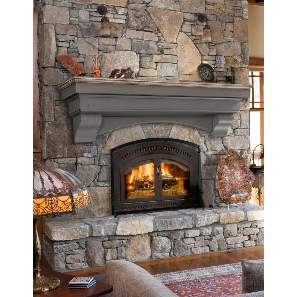 L'étagère ou étagère de cheminée Hadley 60" au fini vieilli Cottage