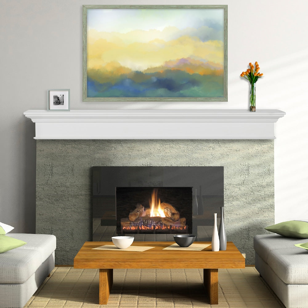 L'étagère ou étagère de cheminée Henry 48" MDF peinture blanche