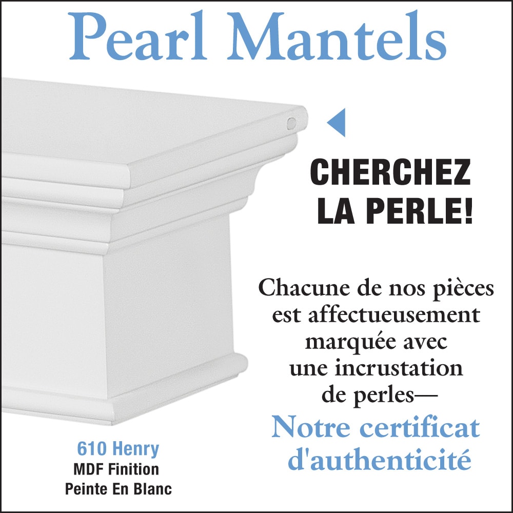 L'étagère ou étagère de cheminée Henry 48" MDF peinture blanche