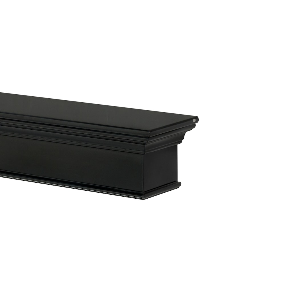 L'étagère ou étagère de cheminée Henry 48" en MDF avec peinture noire