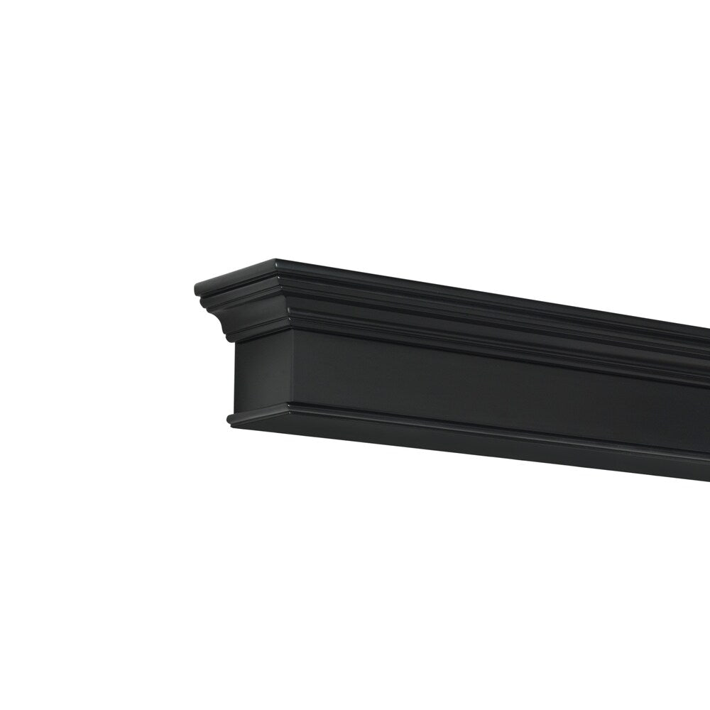 L'étagère ou étagère de cheminée Henry 48" en MDF avec peinture noire