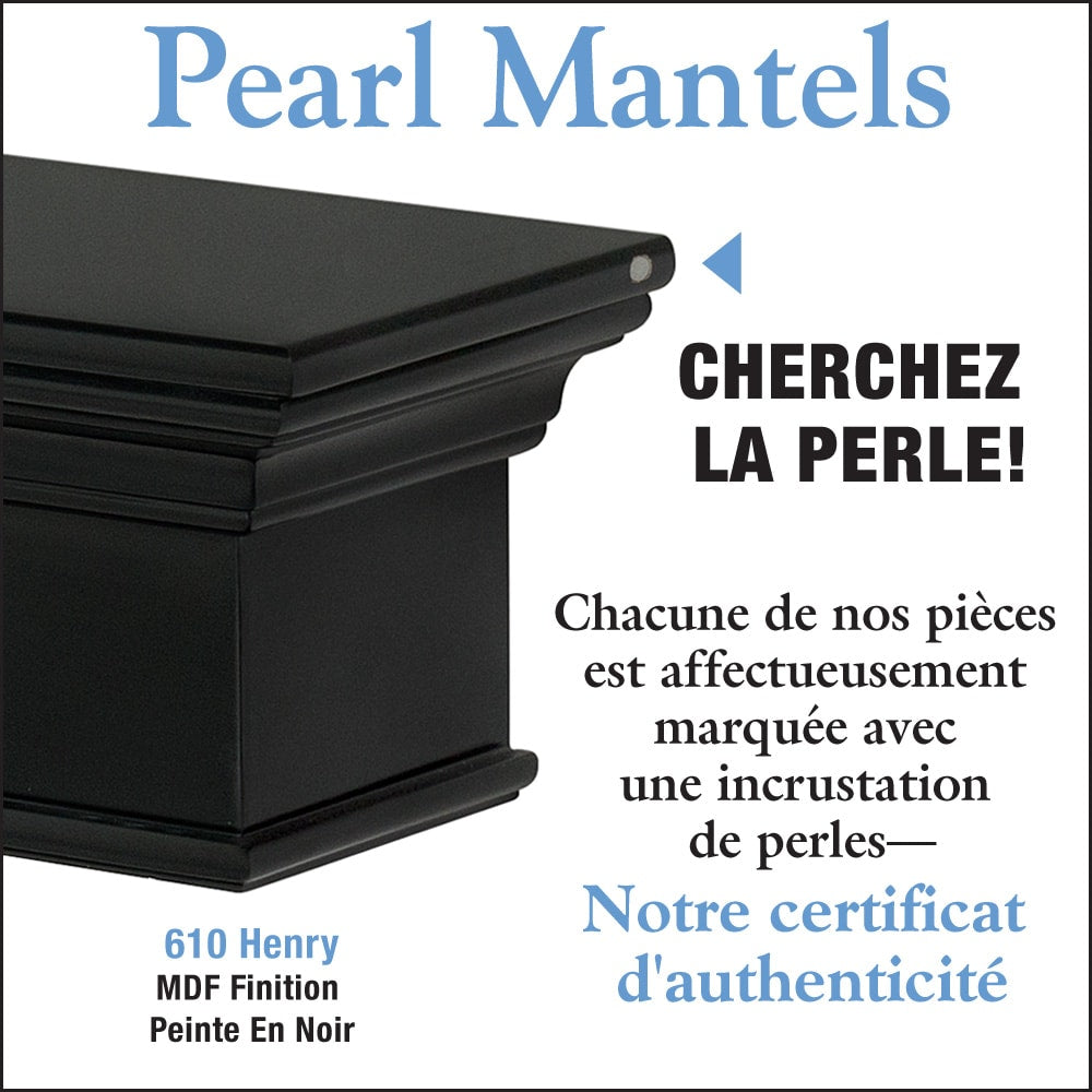 L'étagère ou étagère de cheminée Henry 48" en MDF avec peinture noire
