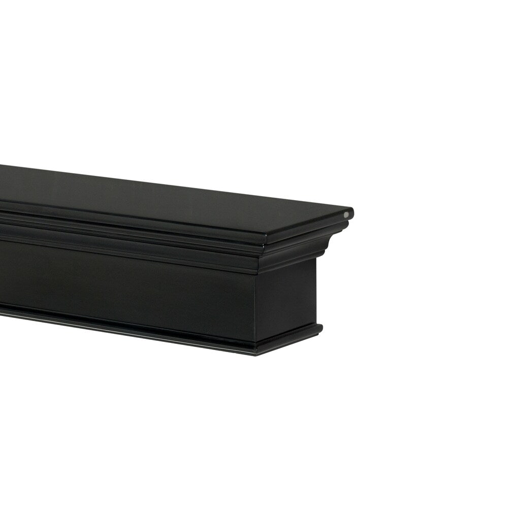 L'étagère ou étagère de cheminée Henry 60" en MDF avec peinture noire