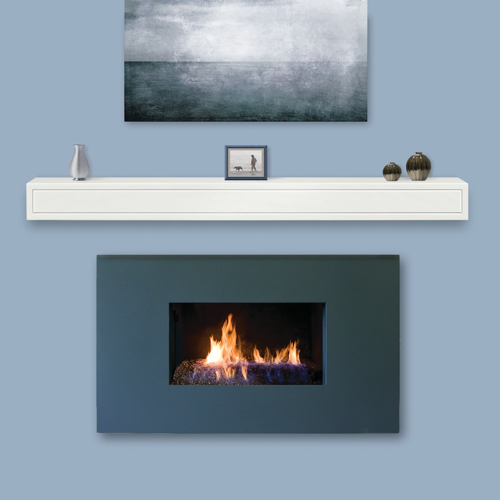 L'étagère Sarah 48" ou l'étagère de cheminée MDF peinture blanche