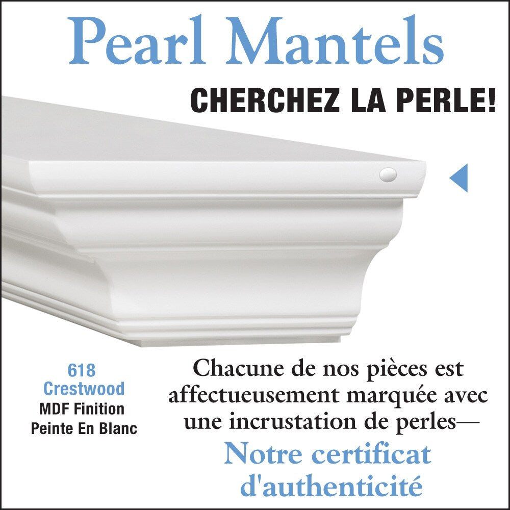 L'étagère ou la tablette de cheminée Crestwood de 48 po en MDF, peinture blanche