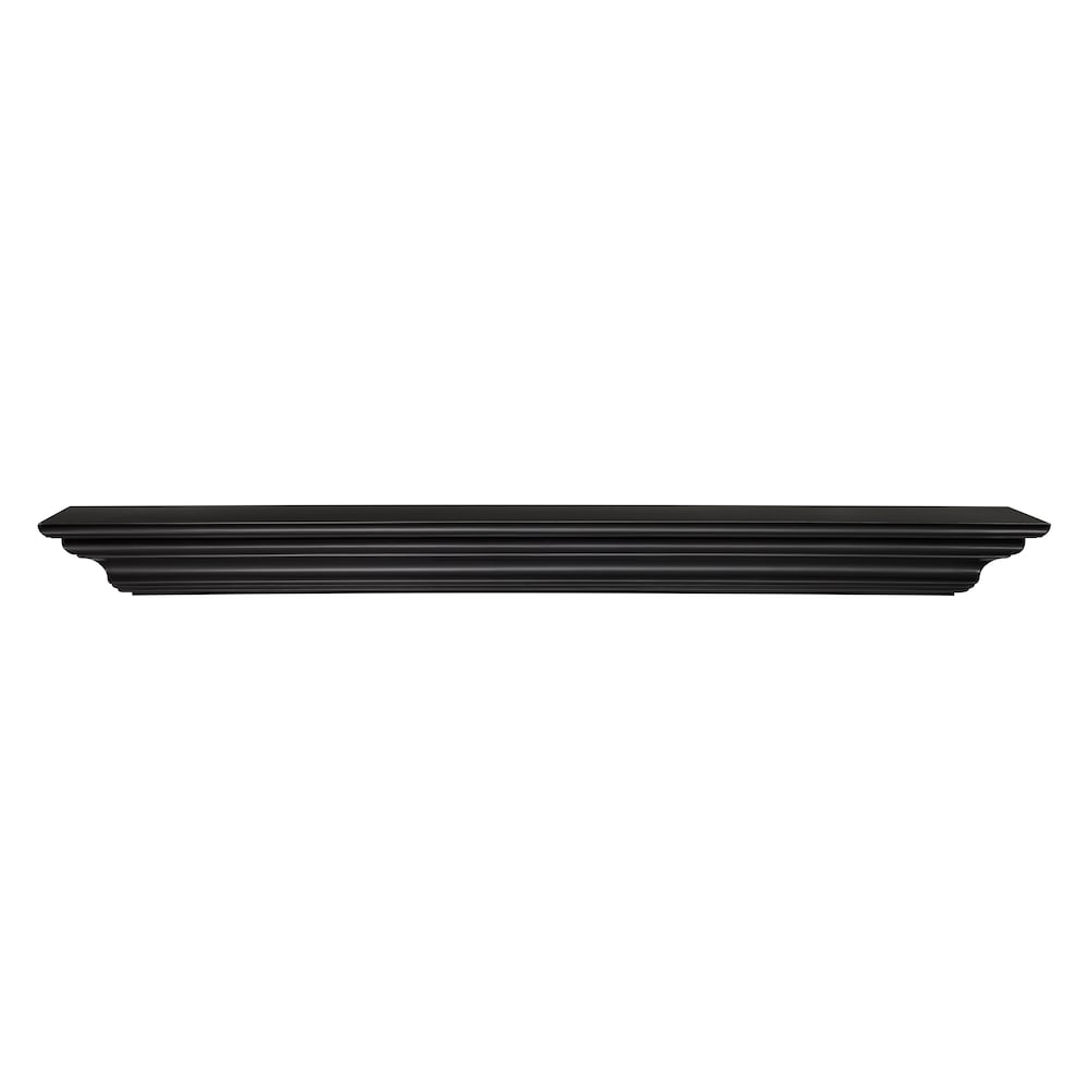 Étagère ou étagère de cheminée Crestwood 48" en MDF avec peinture noire