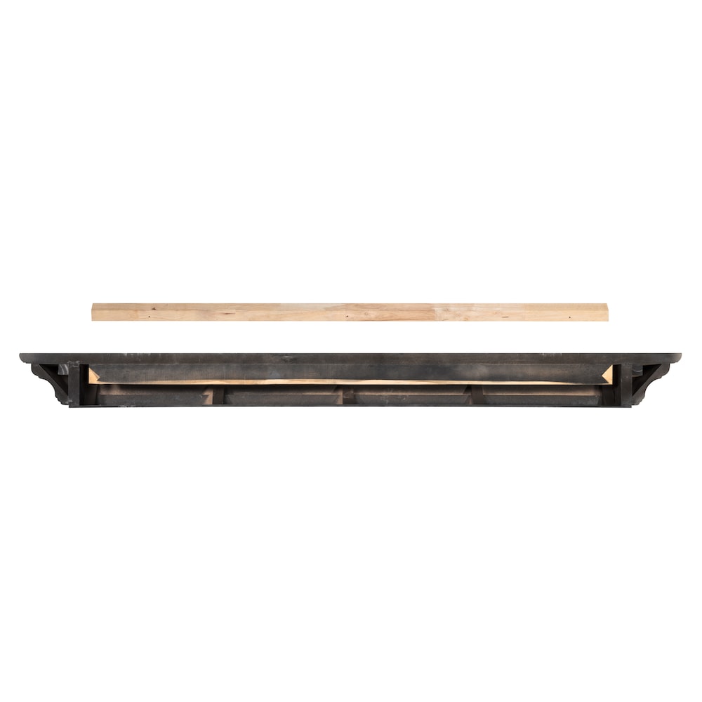 Étagère ou étagère de cheminée Crestwood 48" en MDF avec peinture noire