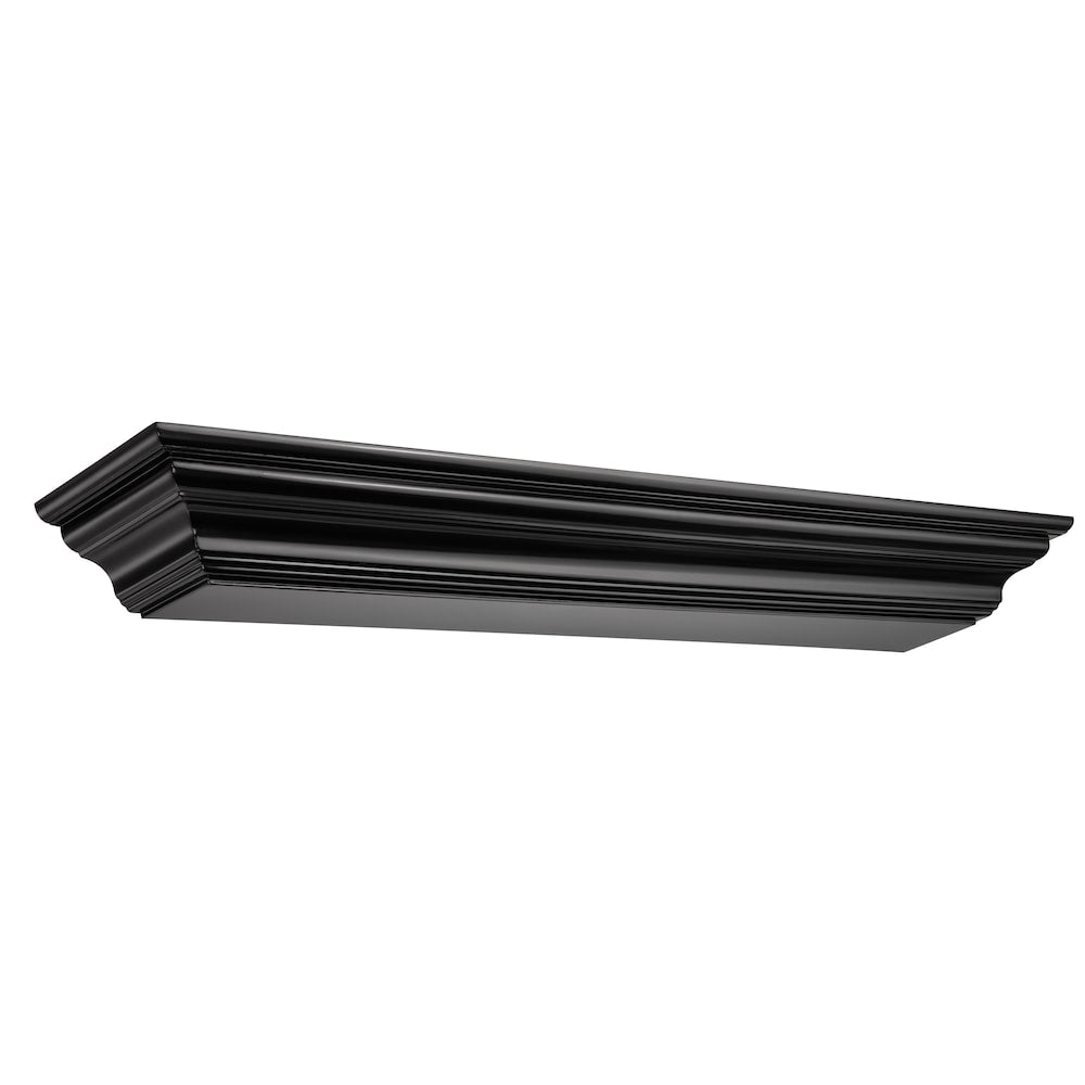 Étagère ou étagère de cheminée Crestwood 48" en MDF avec peinture noire