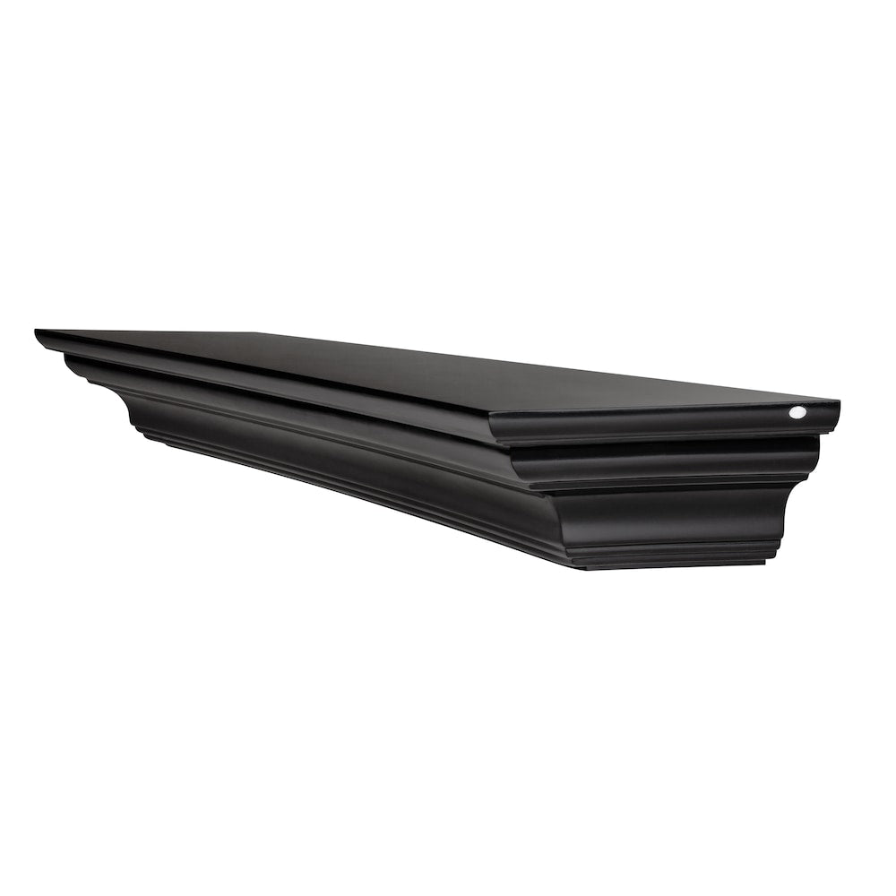 Étagère ou étagère de cheminée Crestwood 48" en MDF avec peinture noire